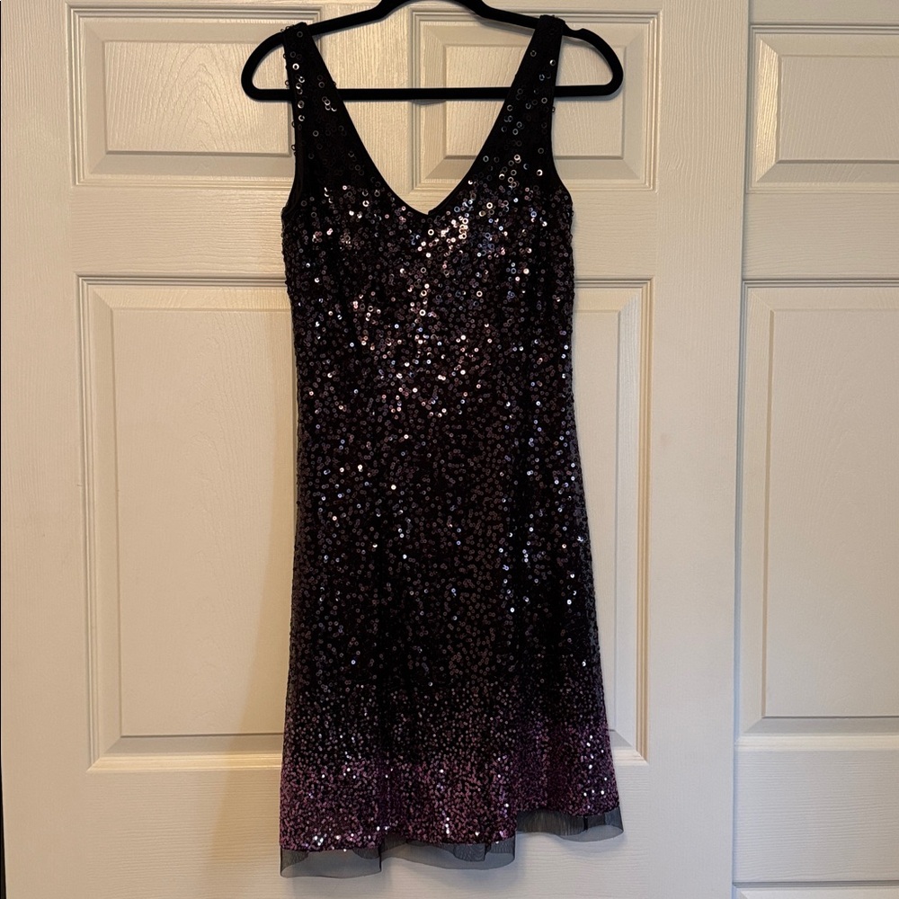 JS Boutique Black and Purple Sequin Dress